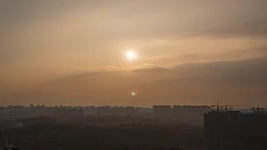 4k实拍城市夕阳日落火烧云风光意境视频的预览图